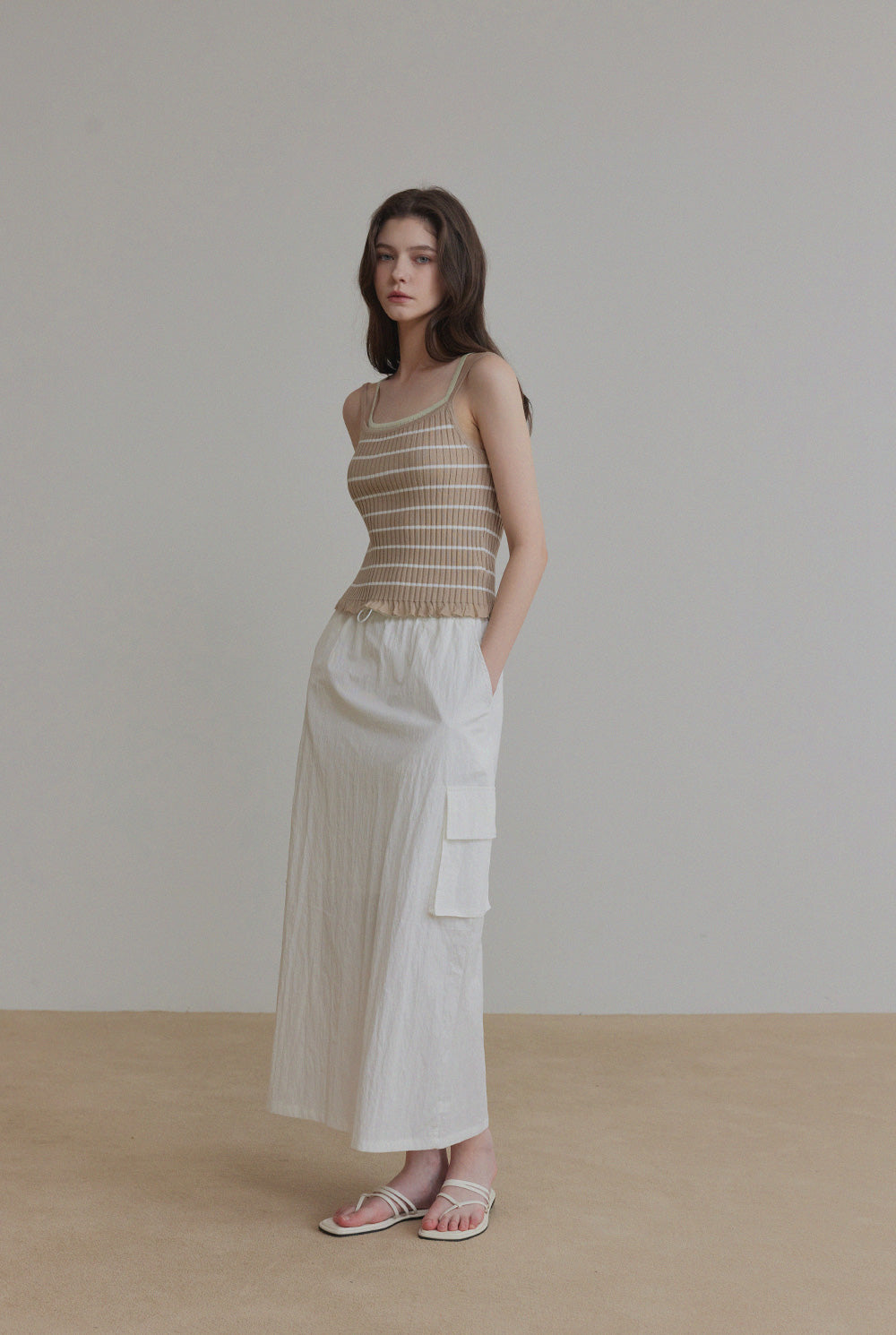 Zudel Striped Knit Sleeveless Top