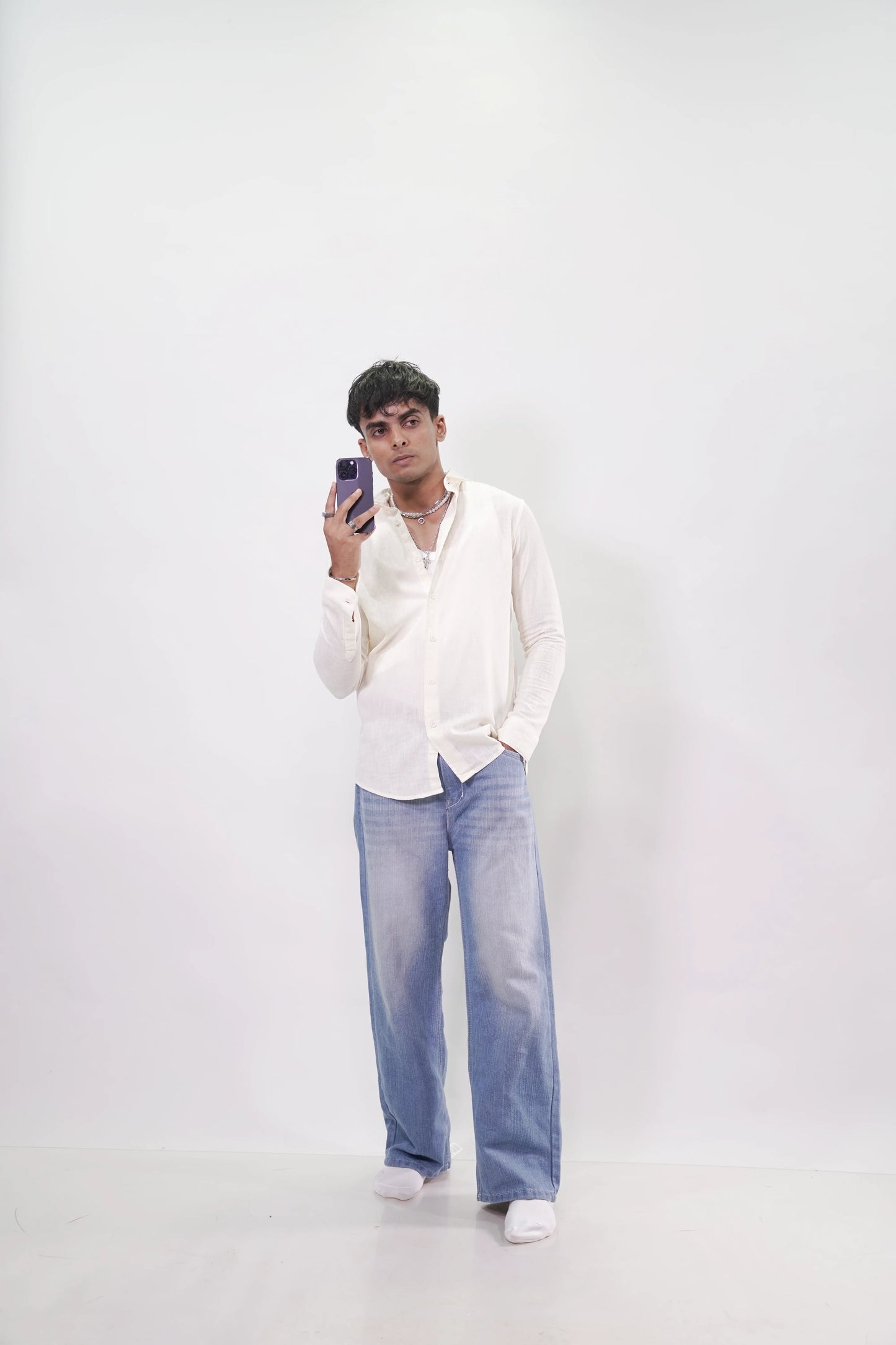 Cream Linen Shirt 100% Natural Linen, Minimal & Breathable
