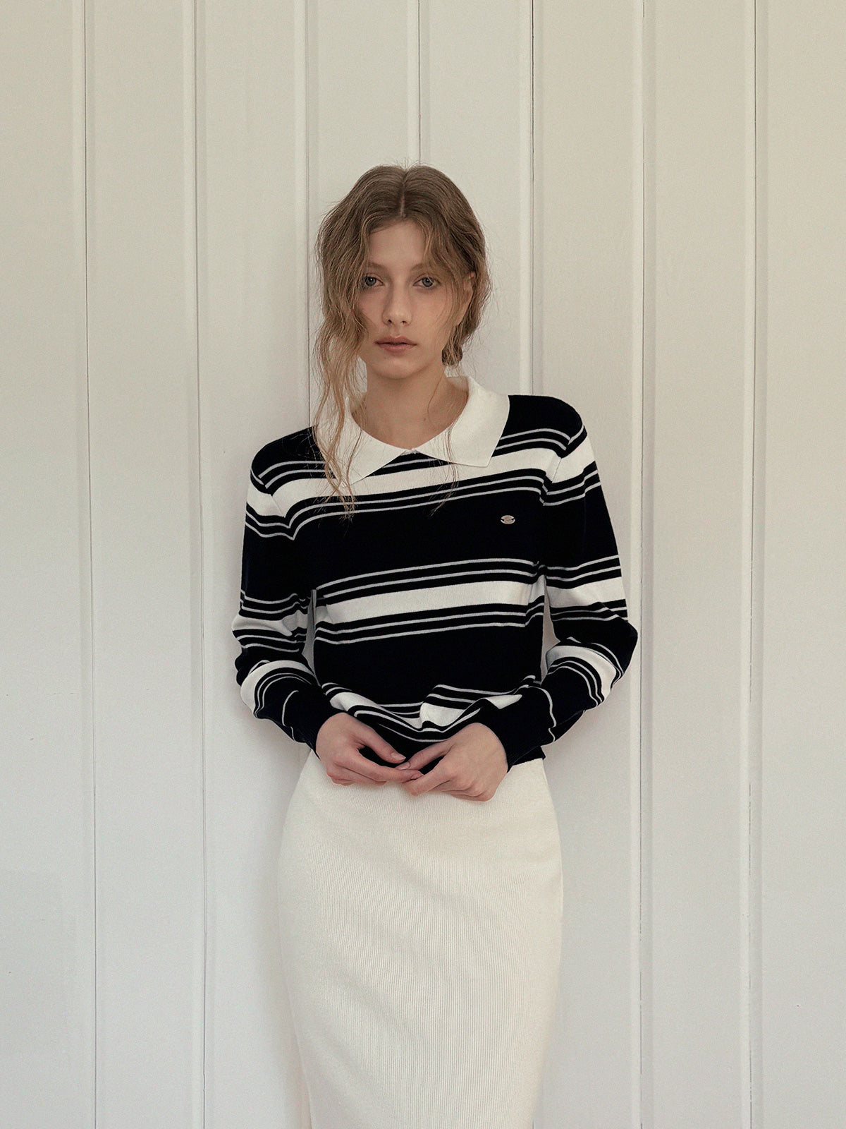 Odin Lace Banding Knit Long Skirt