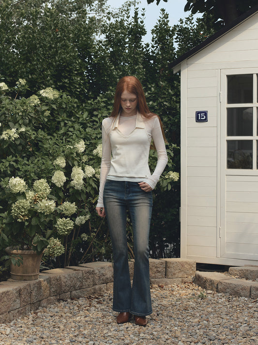 Nisha Vintage Washed Bootcut Denim Jeans