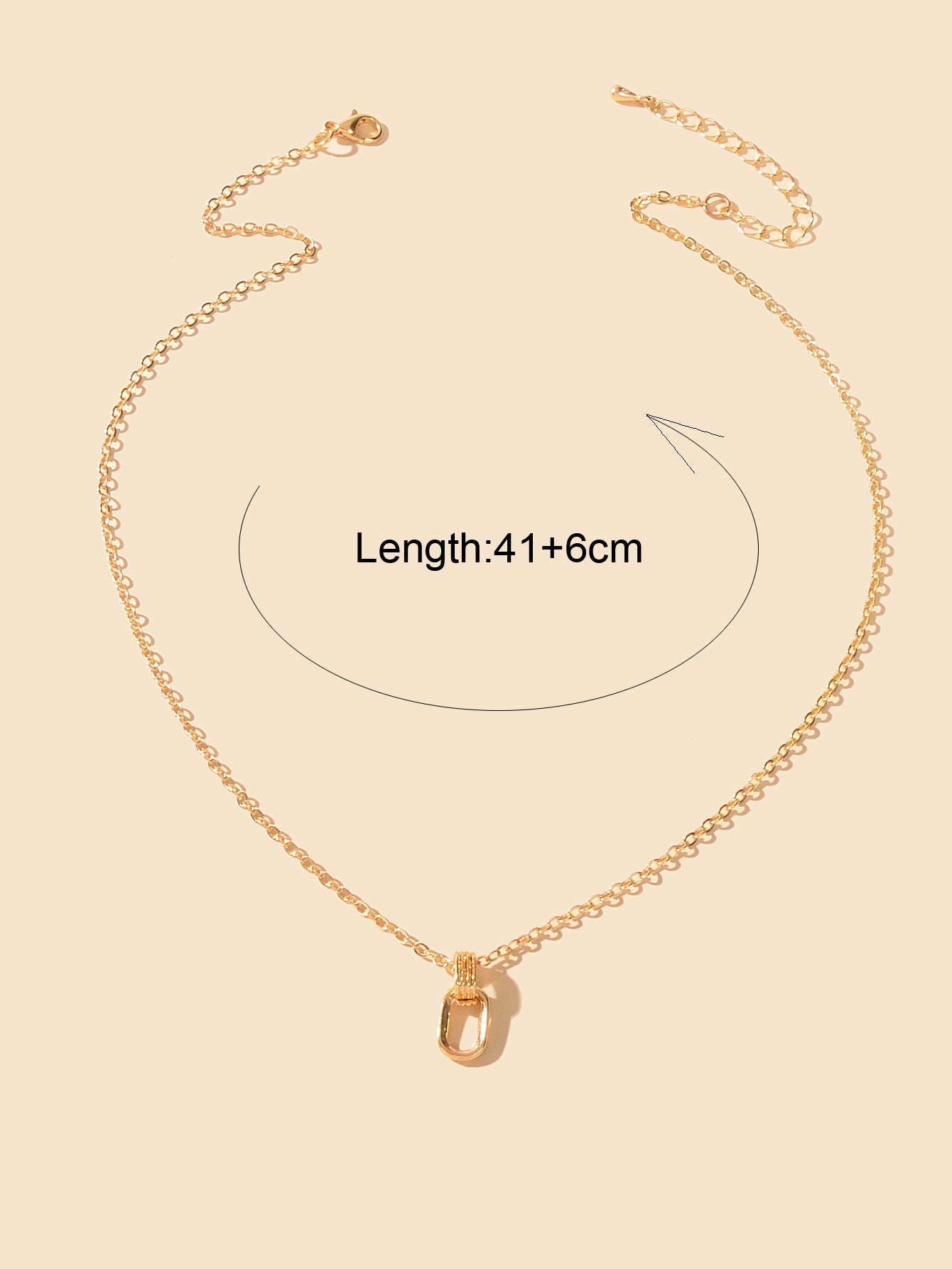 Dainty Delicate Gold Chain Geometric Elliptical Necklace Party Jewellery Collar-1