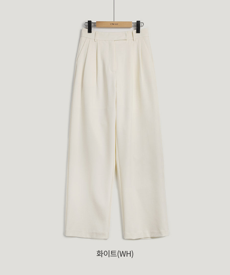 White Shamon Toppintuck Relaxed Fit Slacks