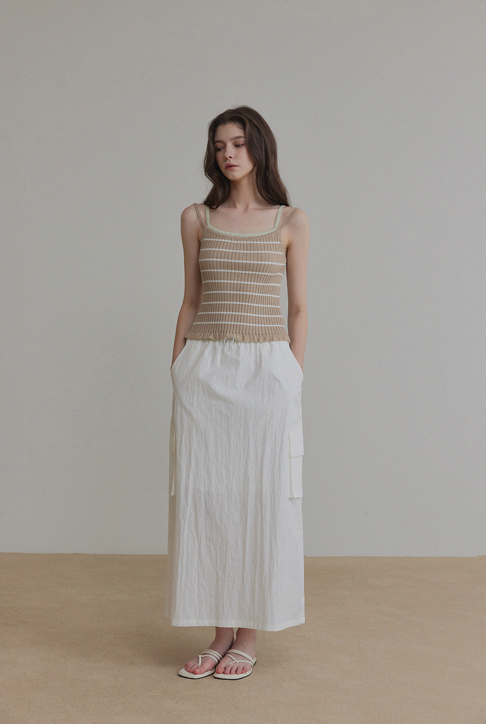 Zudel Striped Knit Sleeveless Top