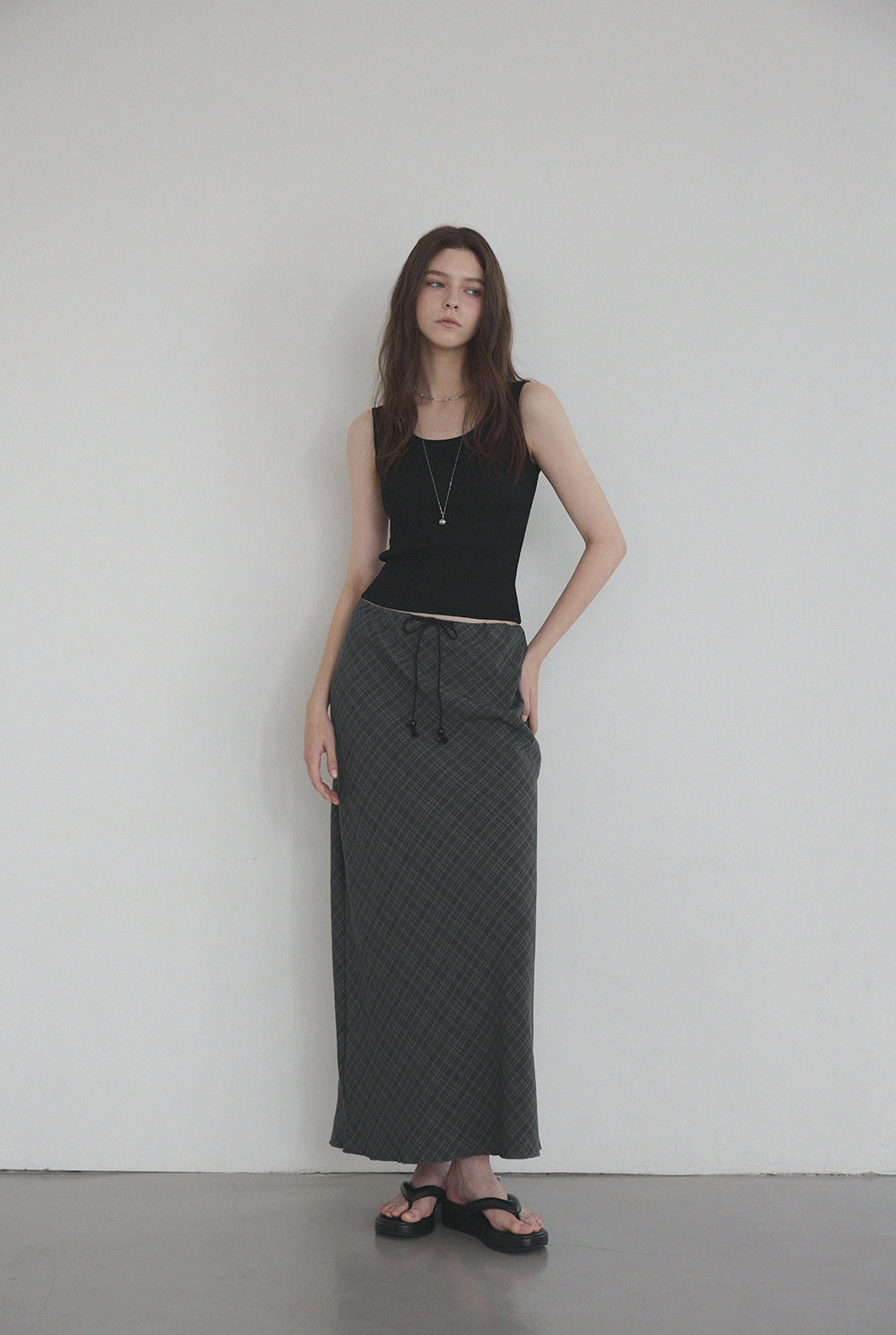 Litt Checked Maxi-Length Skirt