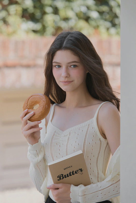 Zden Knit Tank & Cardigan Set ivory