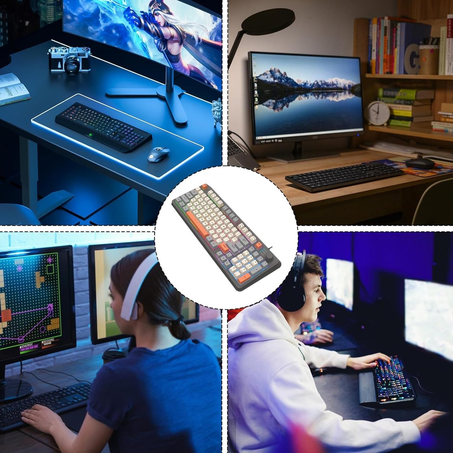 Wired Mechanical Gaming Keyboard Maijia K82, 94 Keys, Backlit Luminous Design