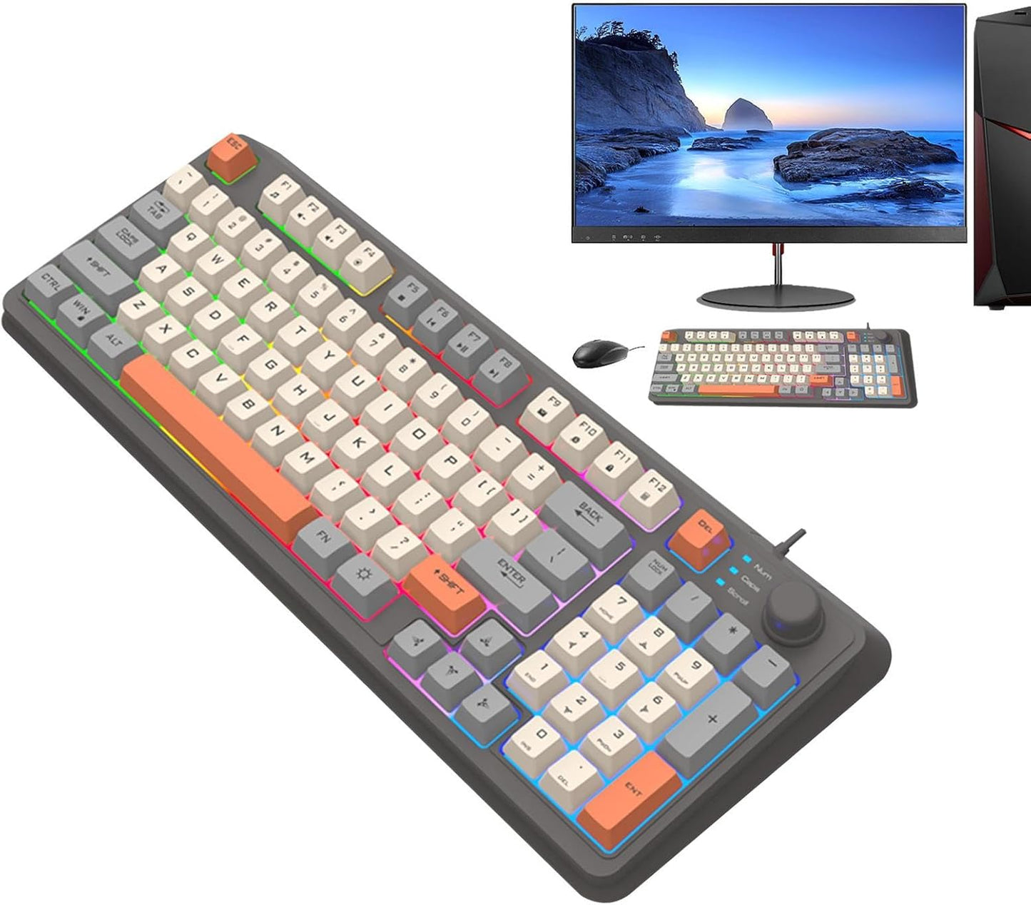 Wired Mechanical Gaming Keyboard Maijia K82, 94 Keys, Backlit Luminous Design