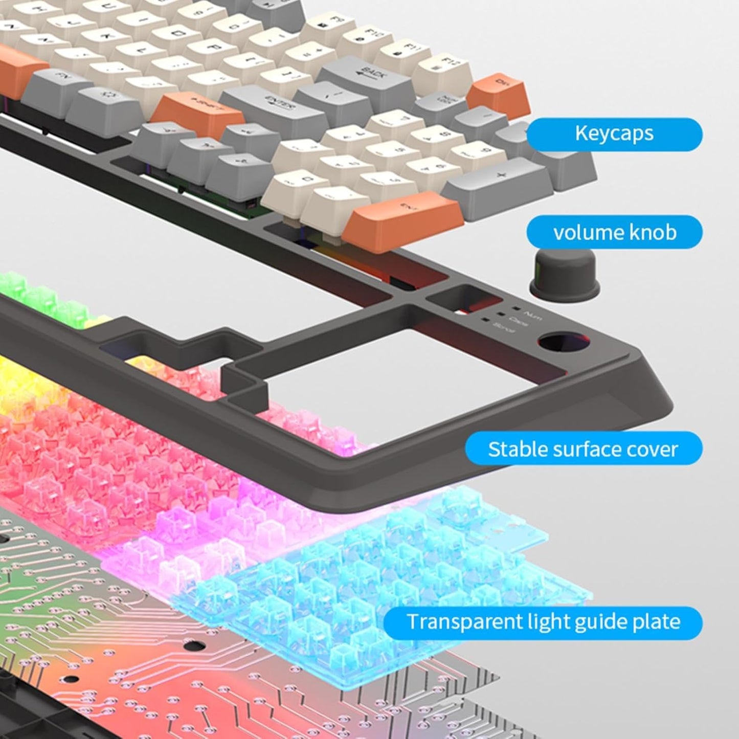 Wired Mechanical Gaming Keyboard Maijia K82, 94 Keys, Backlit Luminous Design