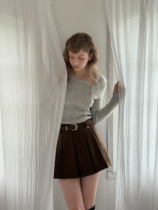 Corning Cut-Out Button Knit