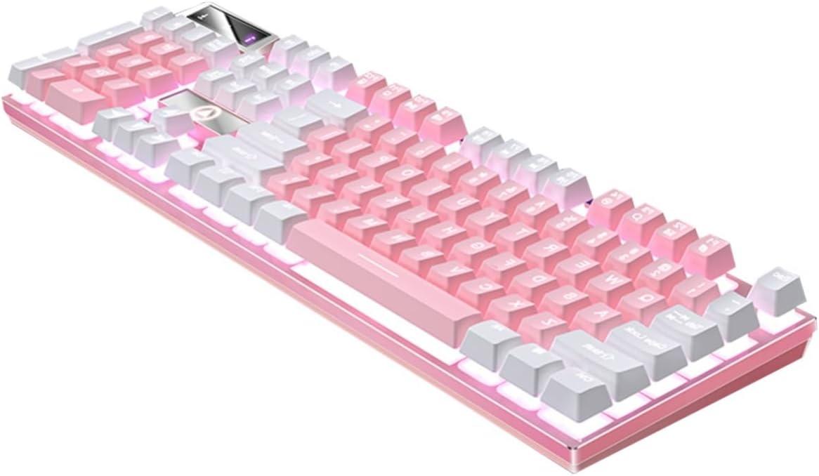 RGB Mechanical Gaming Keyboard 104 Keys, Wired, Full Size (Pink)