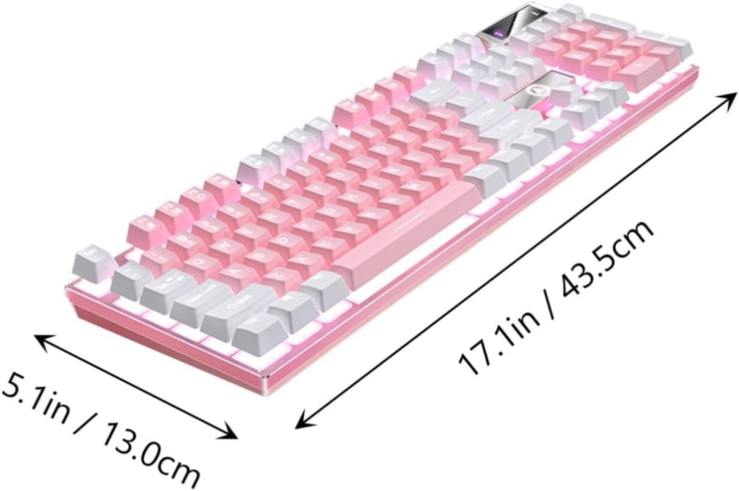 RGB Mechanical Gaming Keyboard 104 Keys, Wired, Full Size (Pink)