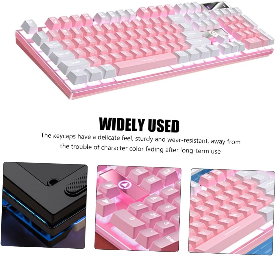 RGB Mechanical Gaming Keyboard 104 Keys, Wired, Full Size (Pink)