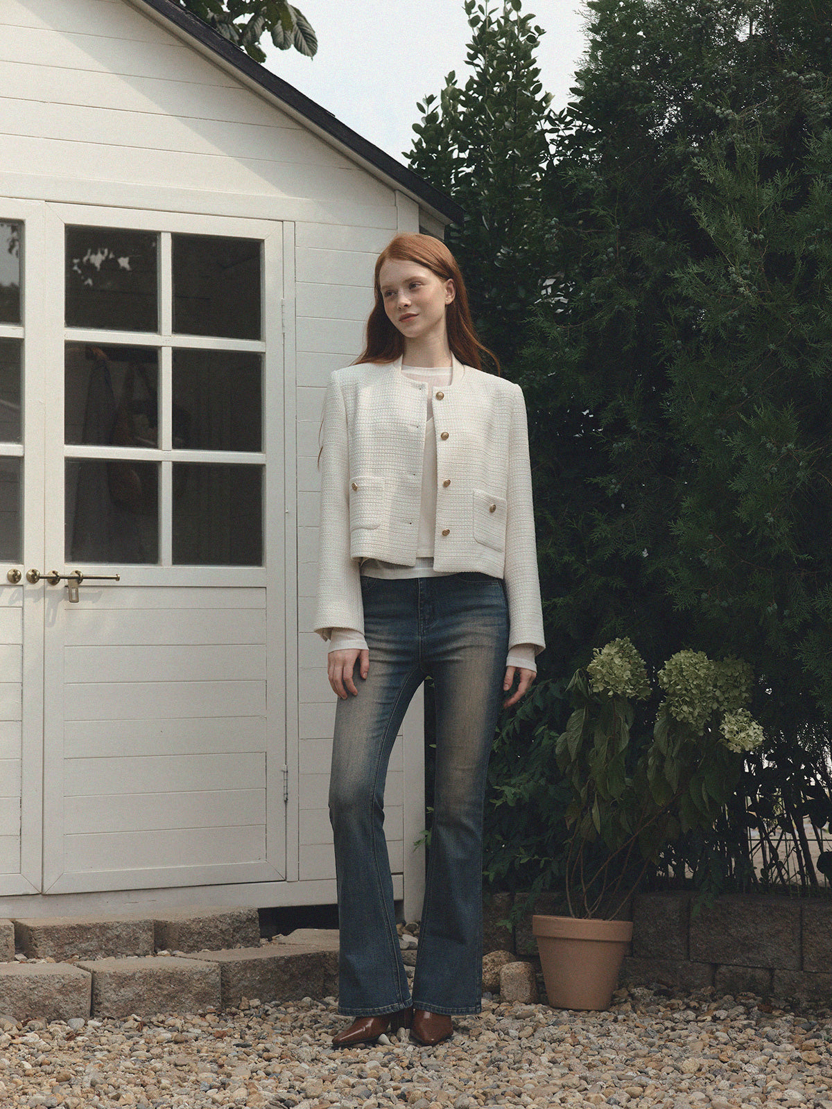 Nisha Vintage Washed Bootcut Denim Jeans