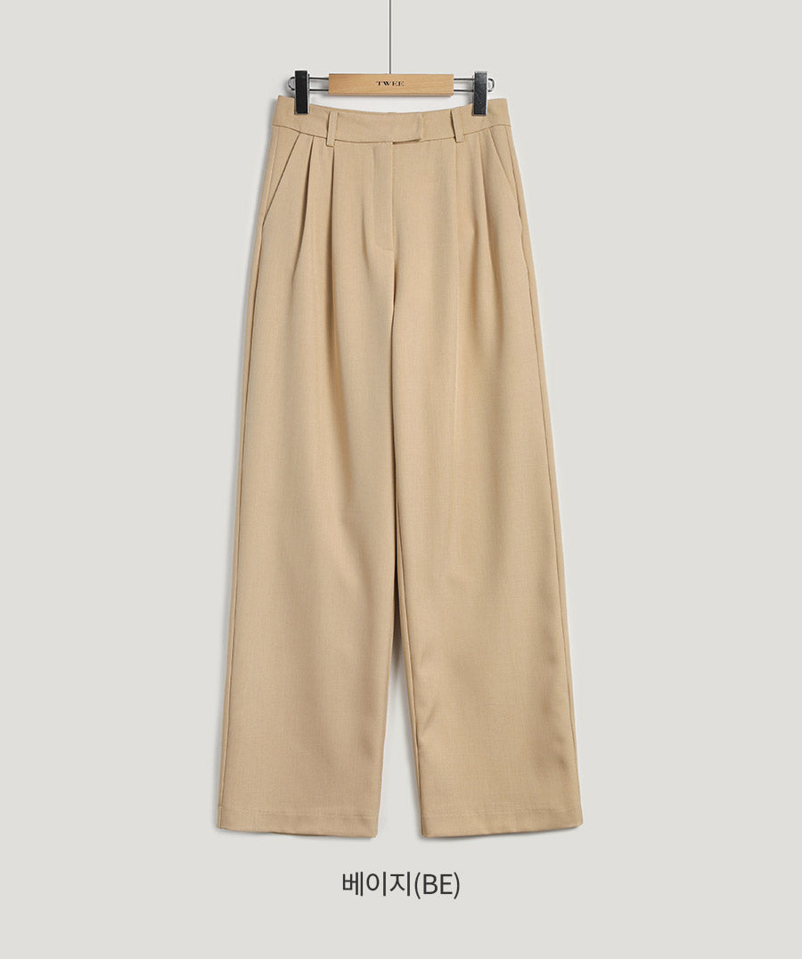 Beige Shamon Toppintuck Relaxed Fit Slacks