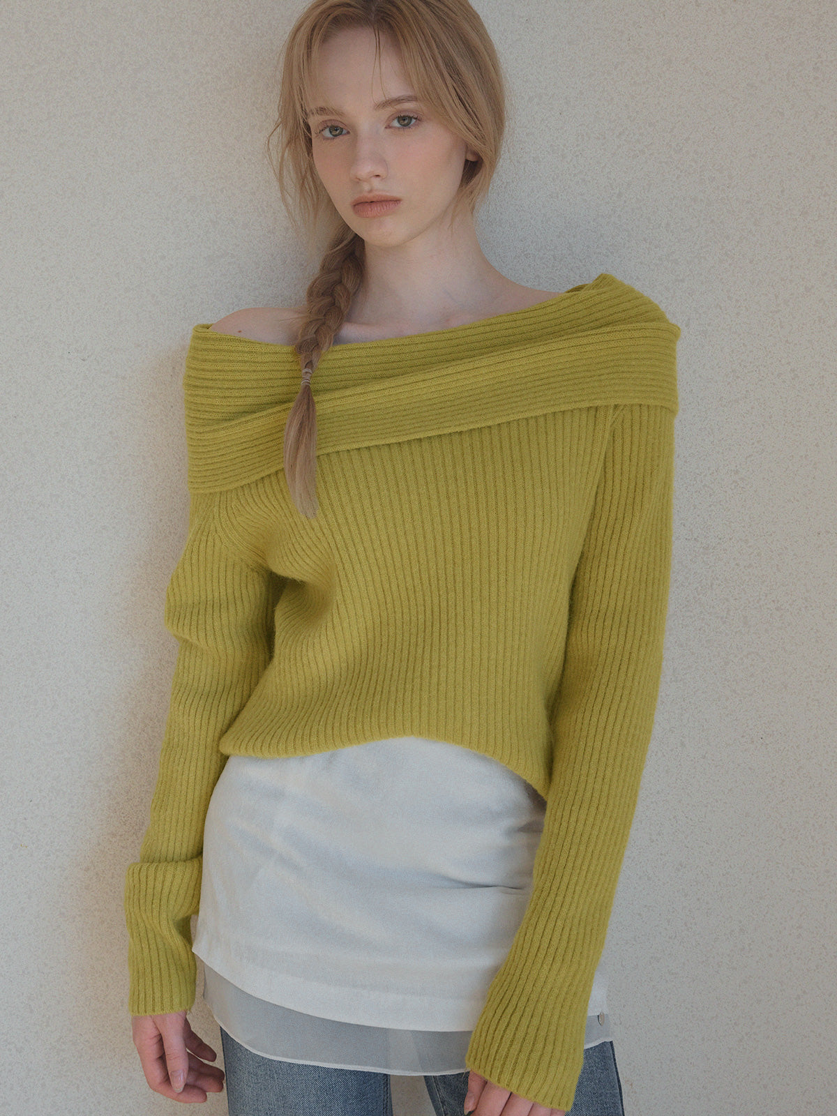 Eldin Off-Shoulder Ribbed Knit