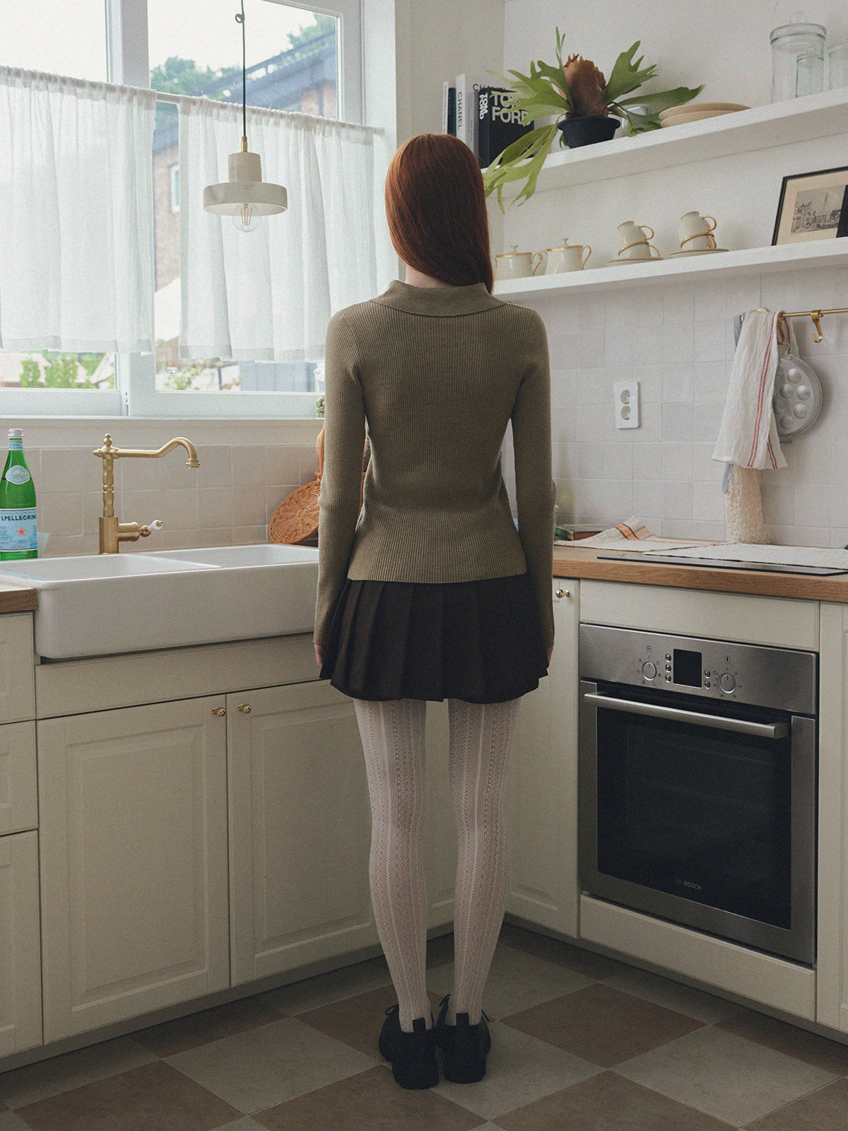 Larkin Long Sleeve Knit with Button-Up Collar