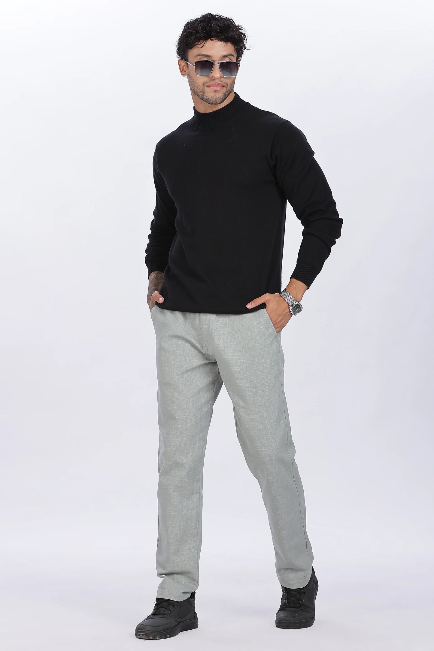 Light Green Linen Trousers 100% Linen, Minimal & Relaxed Style