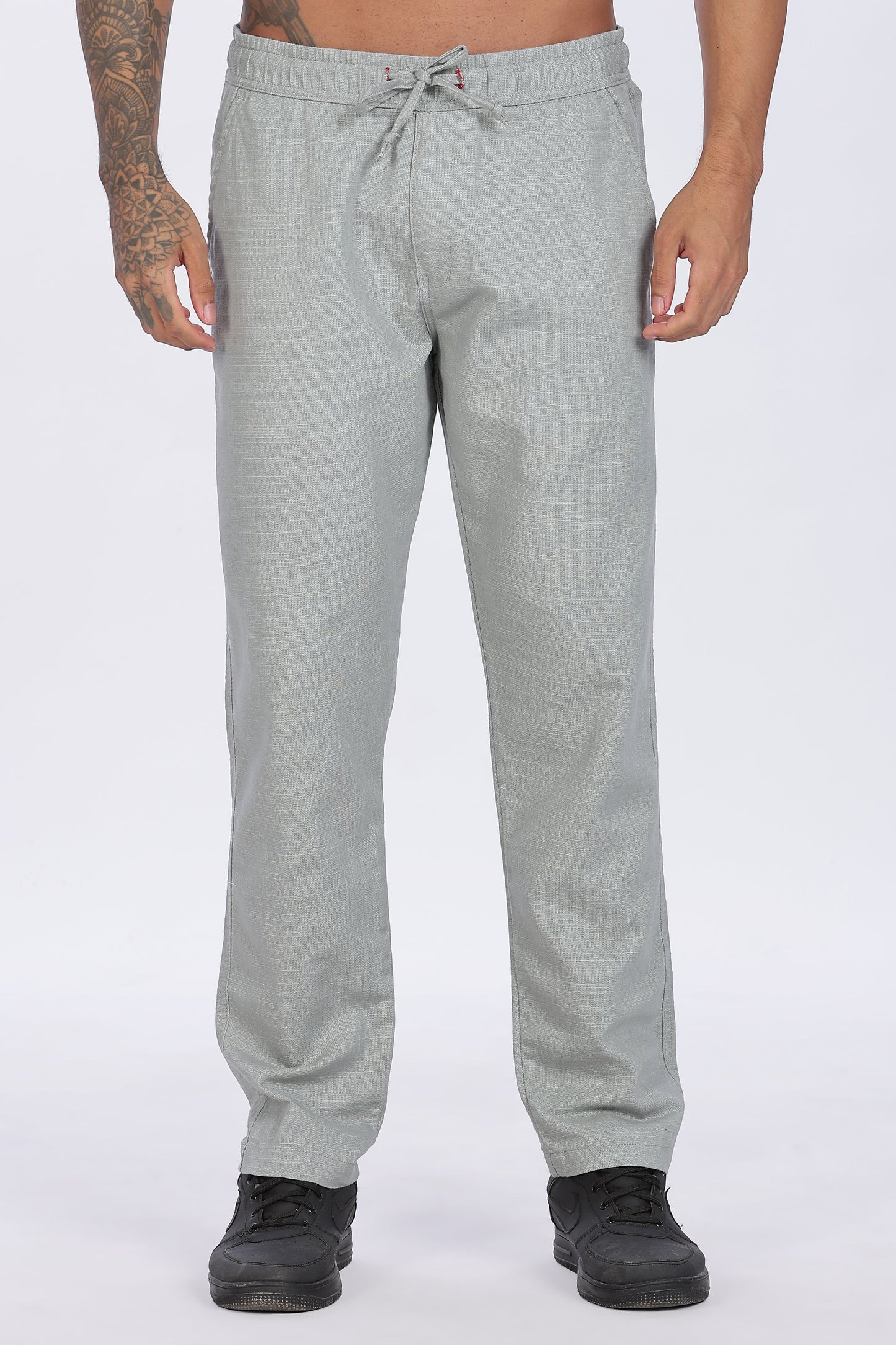 Light Green Linen Trousers 100% Linen, Minimal & Relaxed Style
