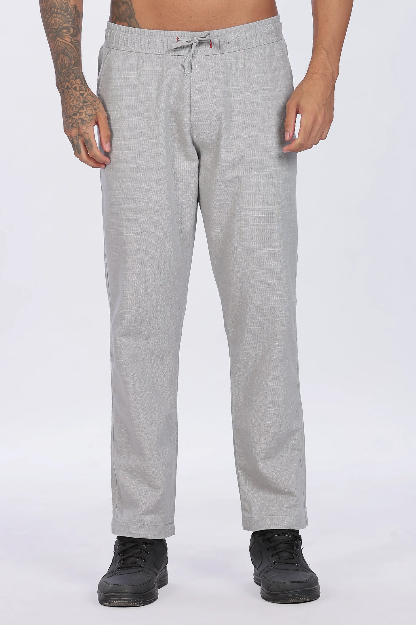 Minimal Gray Linen Trousers 100% Premium Linen, Comfortable & Breathable