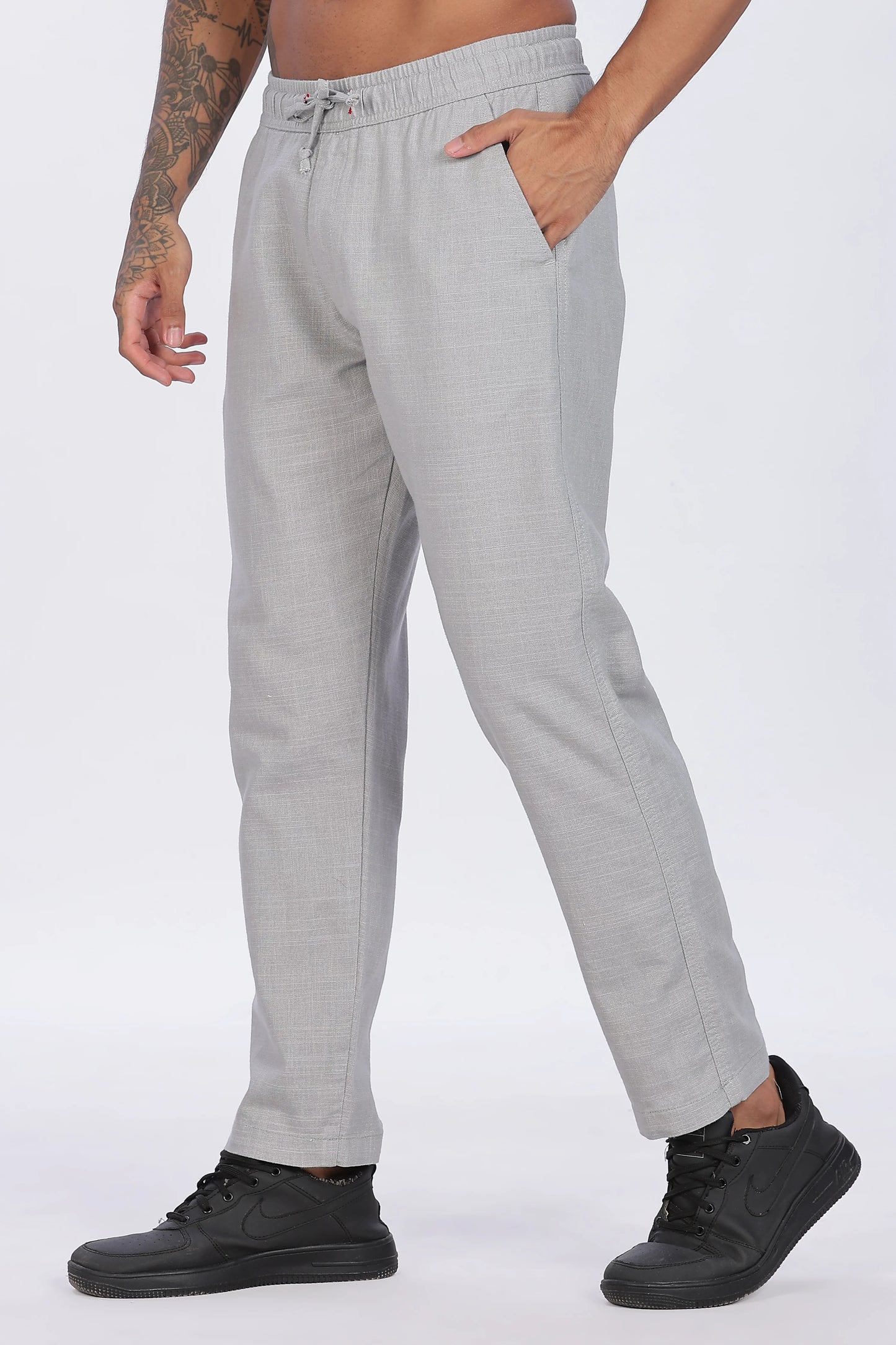 Minimal Gray Linen Trousers 100% Premium Linen, Comfortable & Breathable
