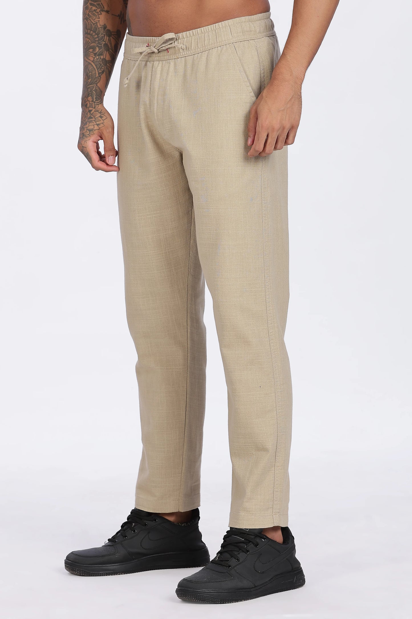 Khaki Linen Trousers 100% Linen, Minimal & Comfortable Style