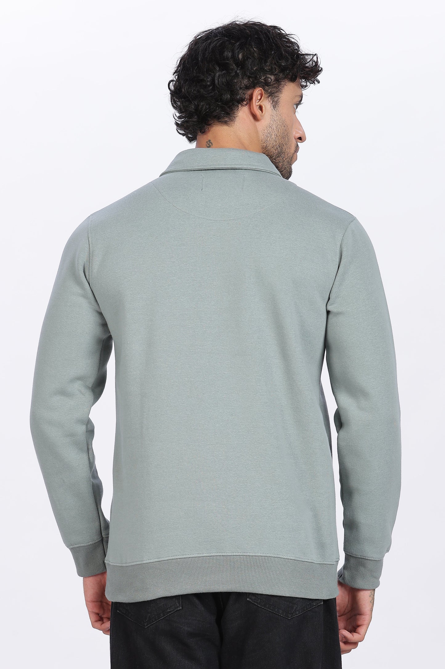 Green Buttoned Sweatshirt Minimal Style & Premium Quality