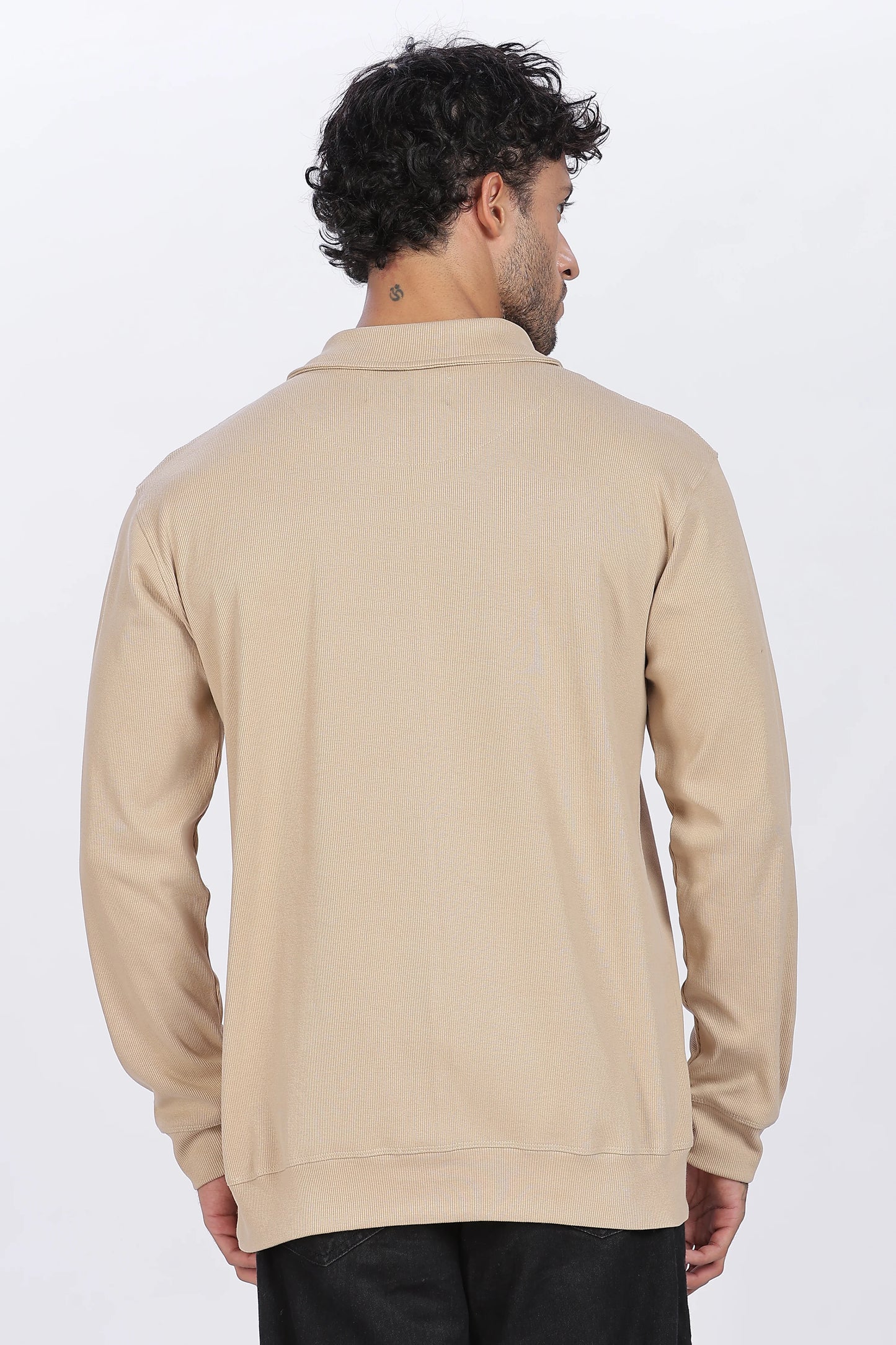 Light Beige Quarter-Zip Sweatshirt Minimal & Premium Comfort