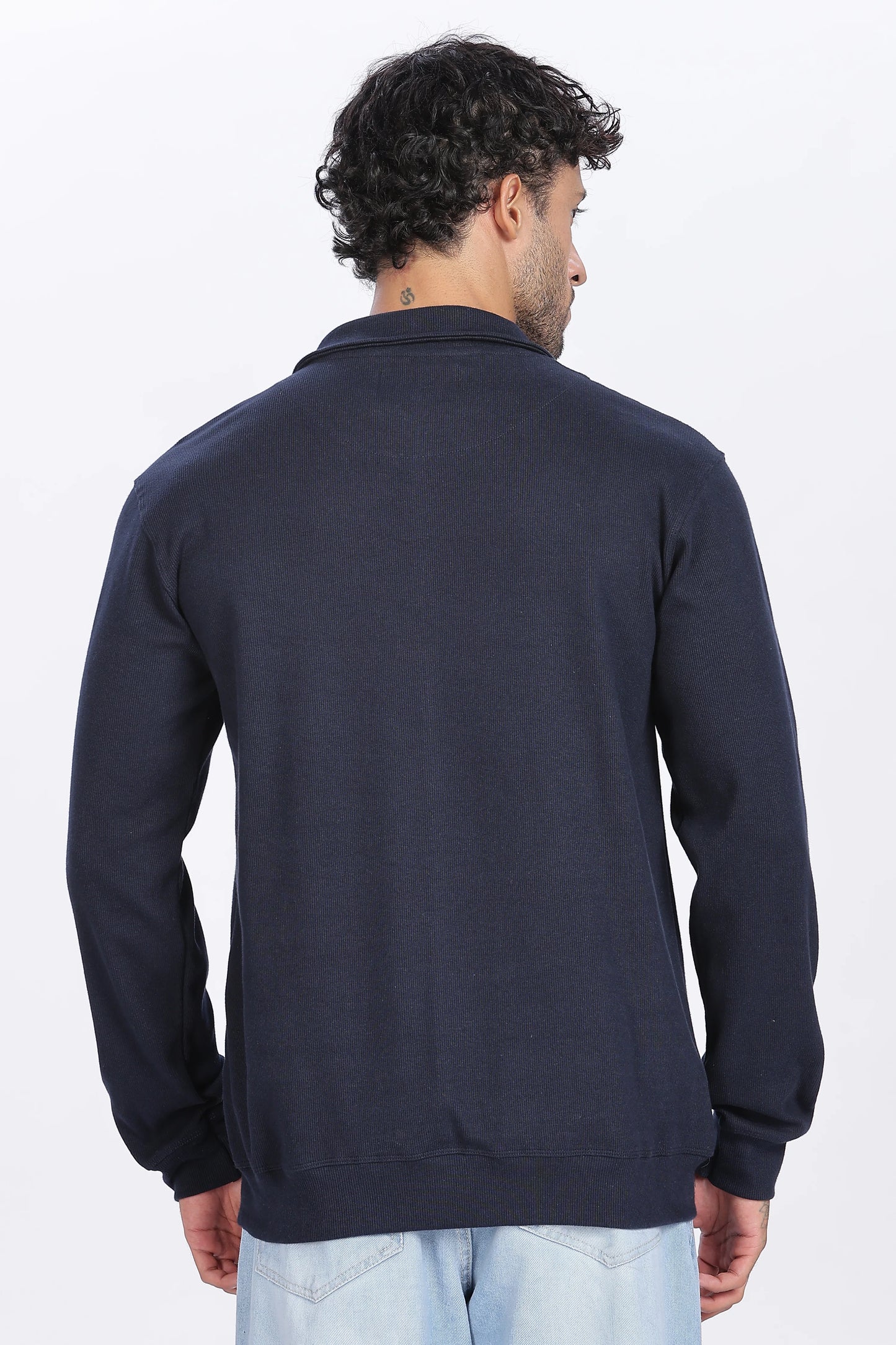 Navy Blue Quarter-Zip Sweatshirt Minimal Style & Premium Quality