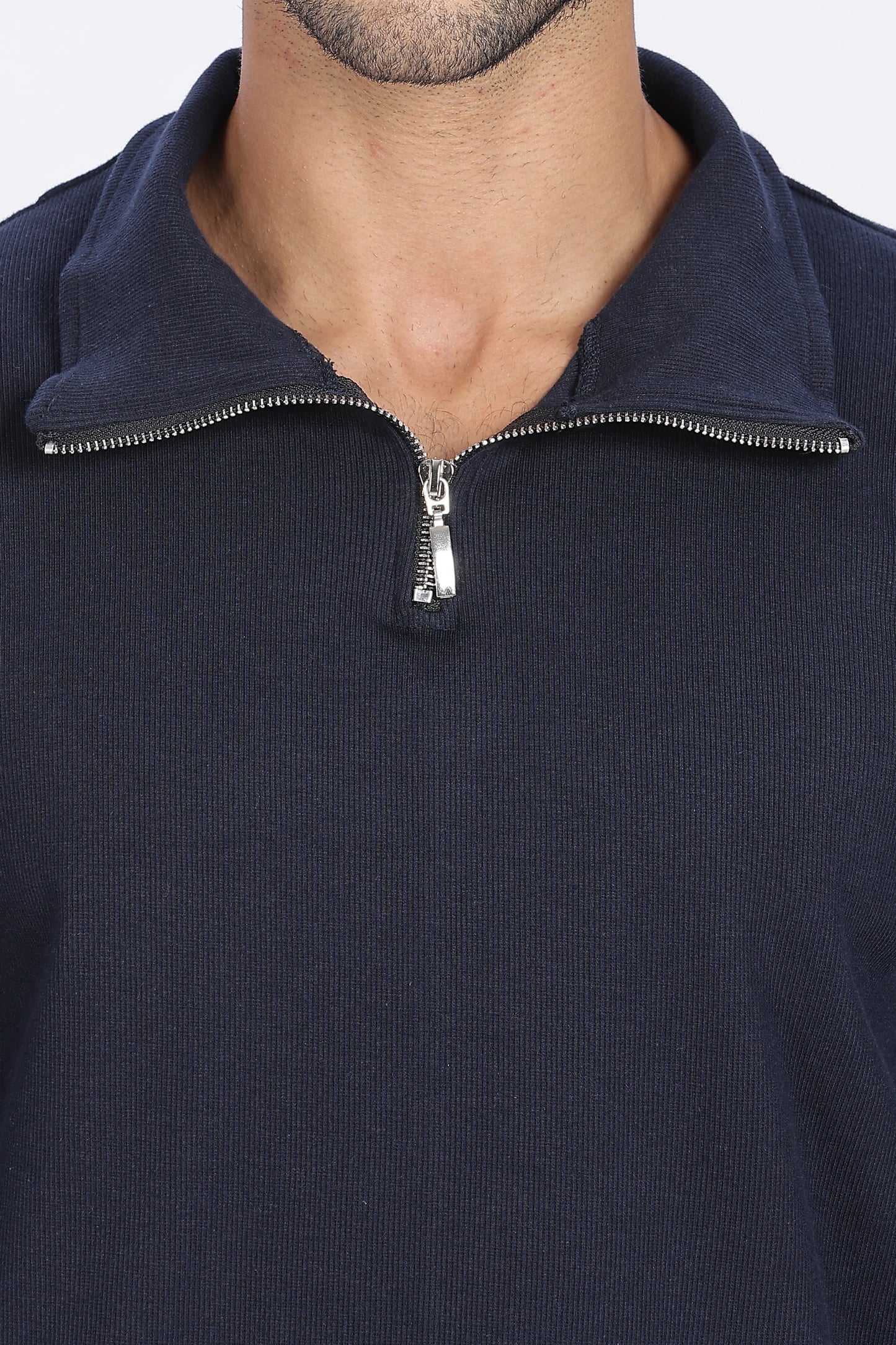 Navy Blue Quarter-Zip Sweatshirt Minimal Style & Premium Quality