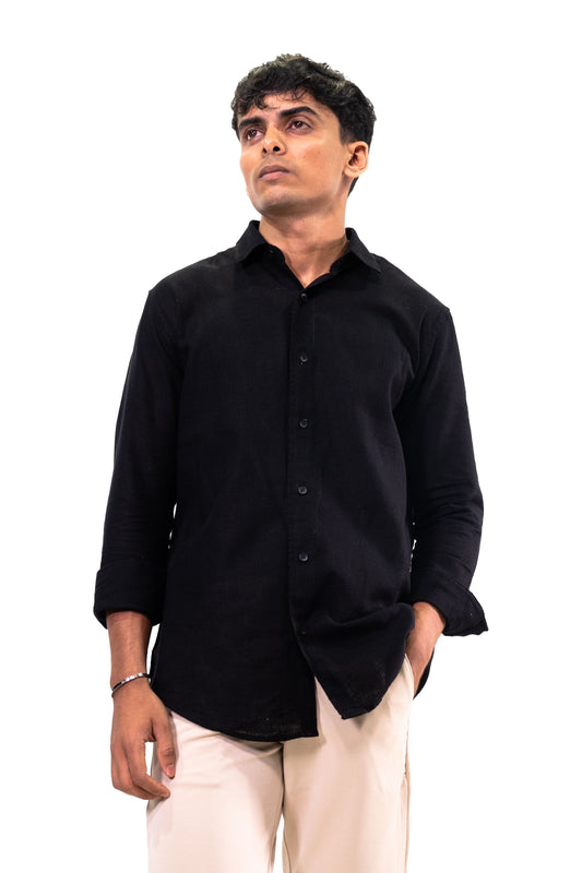 Minimal Solid Color Linen Shirt Casual & Comfortable