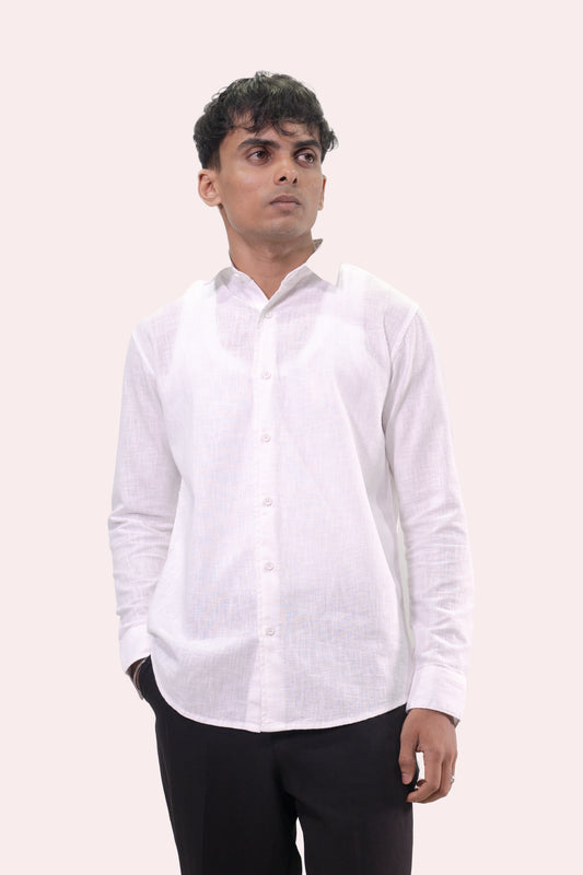 Classic White Linen Shirt 100% Pure Linen, Timeless Minimal Style
