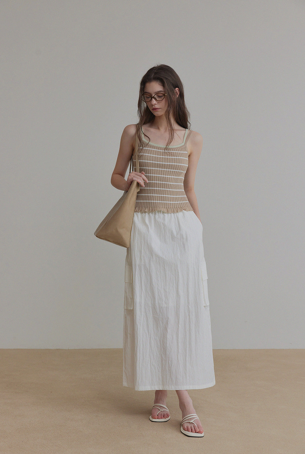 Zudel Striped Knit Sleeveless Top