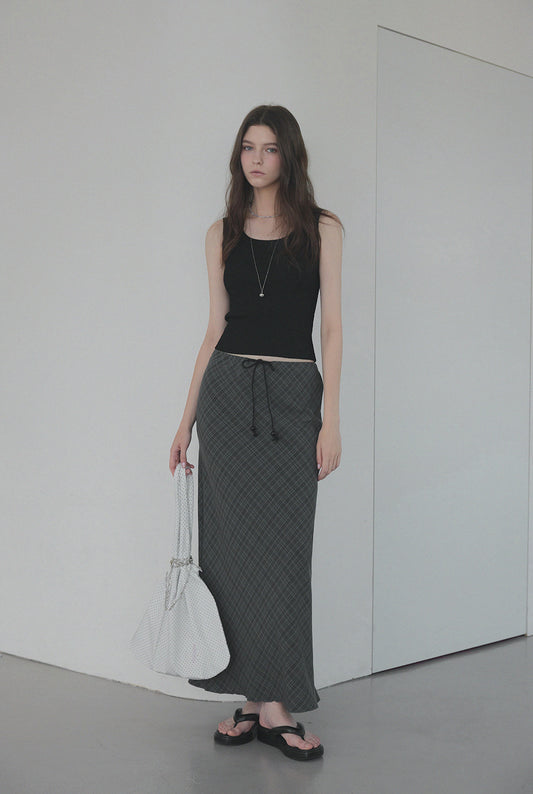 Litt Checked Maxi-Length Skirt