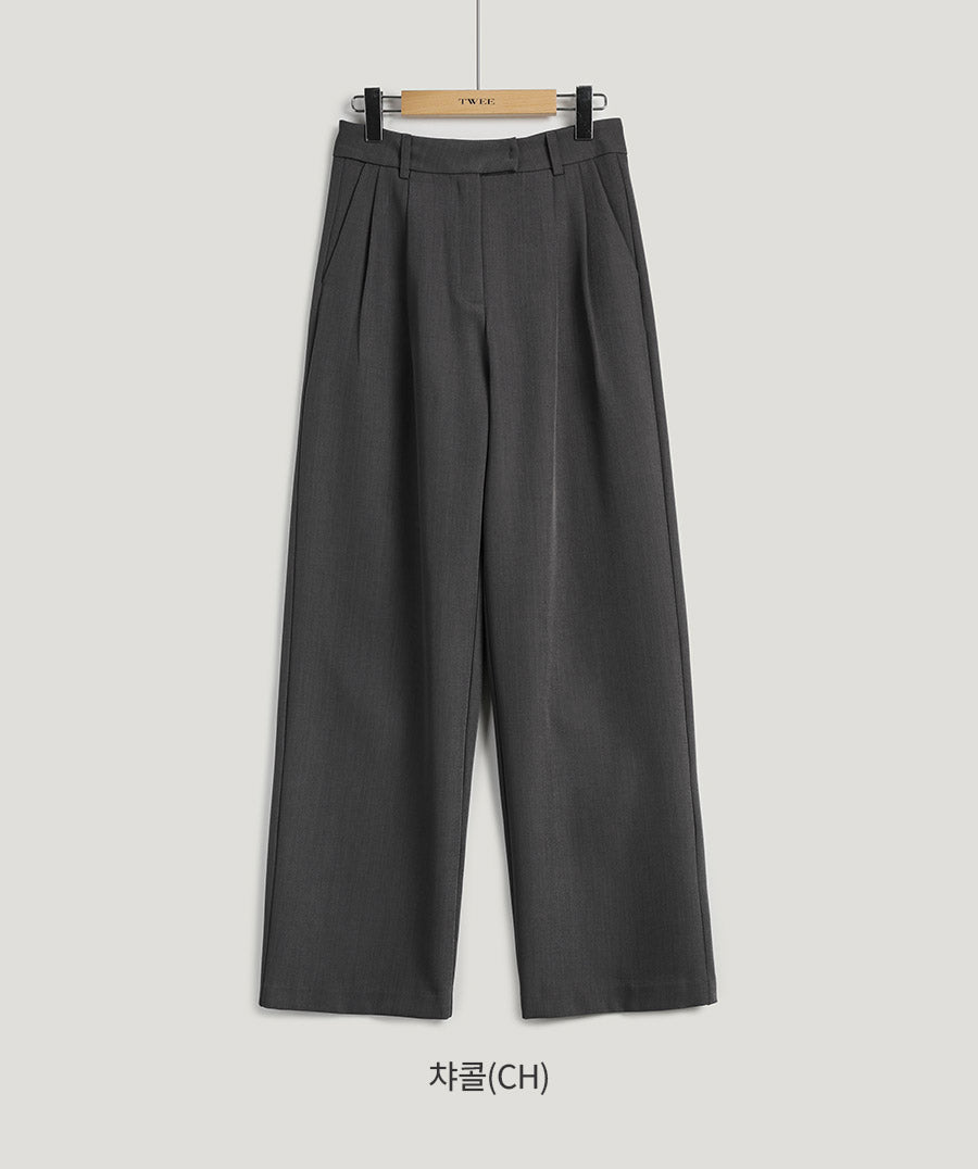 Grey Shamon Toppintuck Relaxed Fit Slacks