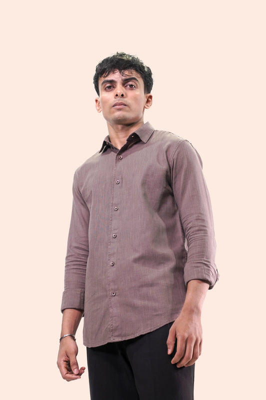 Classic Brown Linen Shirt Minimal & Breathable Essential