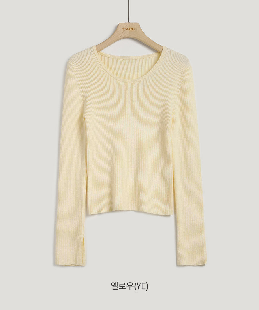 Wool V-Neck Symbol Knit Yellow