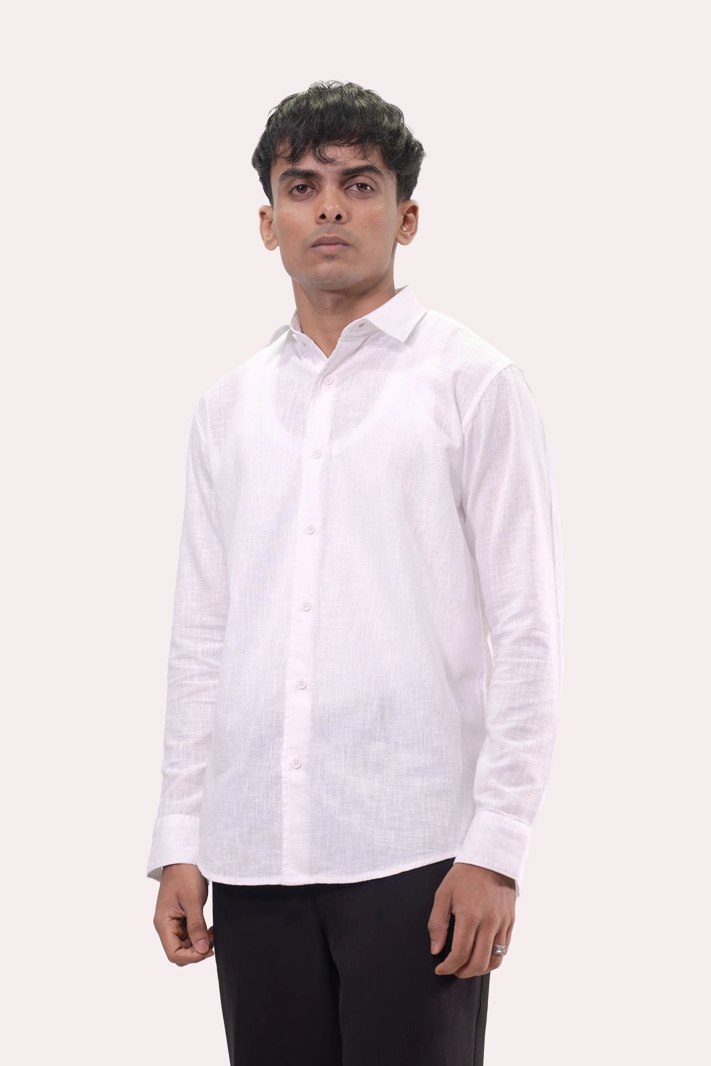 Classic White Linen Shirt 100% Pure Linen, Timeless Minimal Style