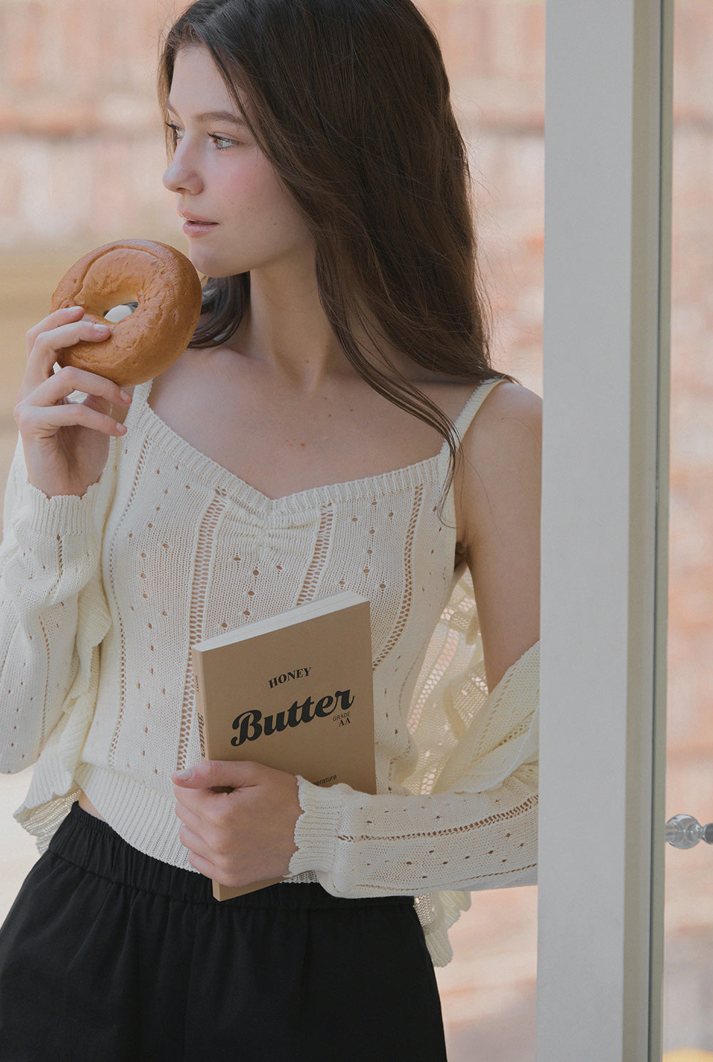 Zden Knit Tank & Cardigan Set ivory