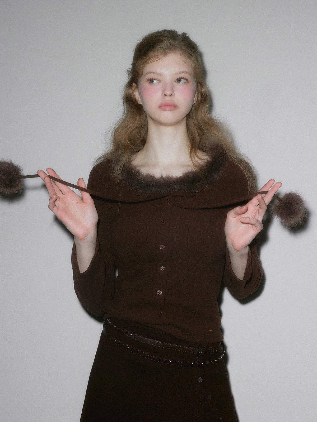 Vinz Fur Pom Long-Sleeve Tee