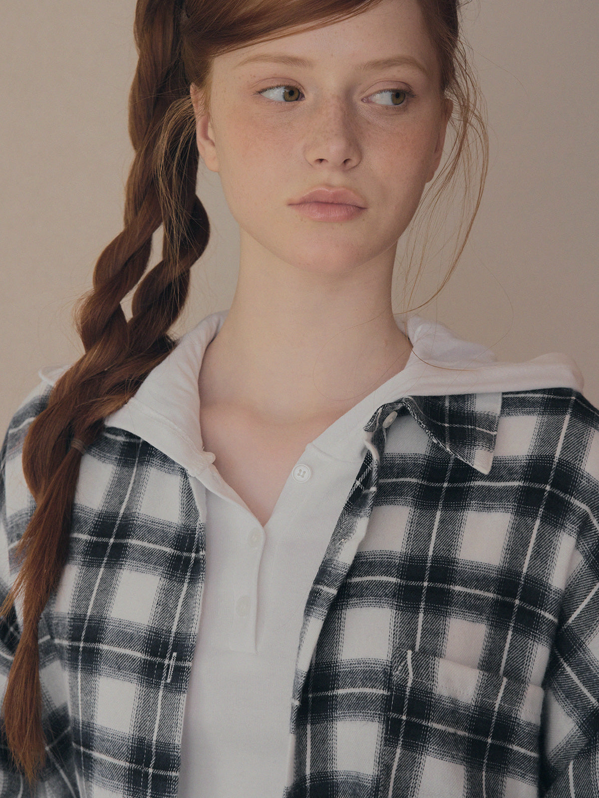 Rand Check Oversized Long Sleeve Shirt