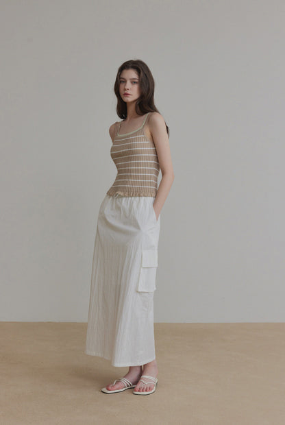Zudel Striped Knit Sleeveless Top