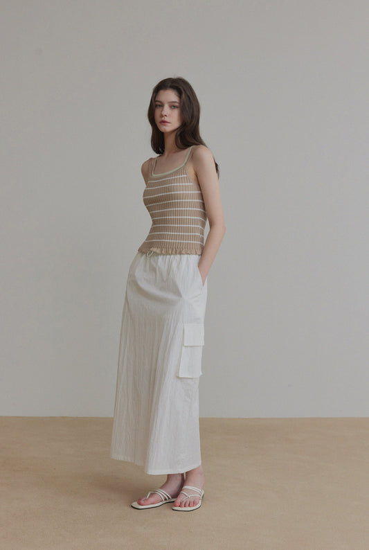 Zudel Striped Knit Sleeveless Top
