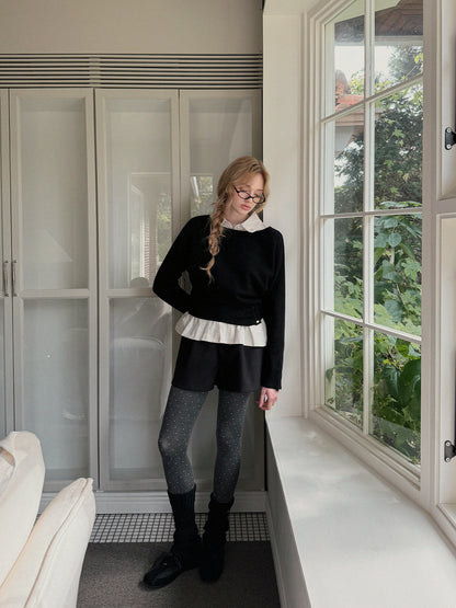 Itco Boatneck Waist Button Knit Top