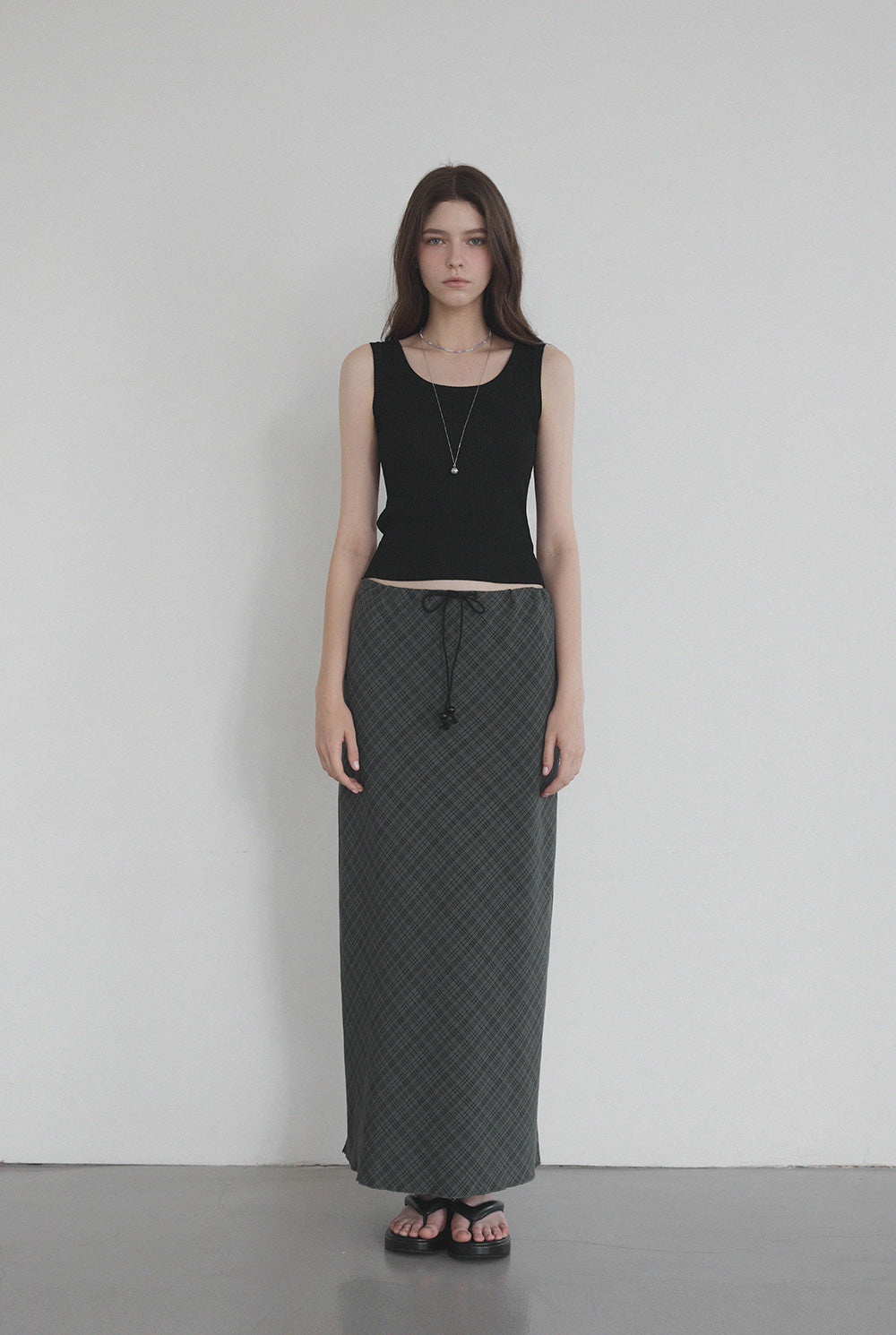 Litt Checked Maxi-Length Skirt