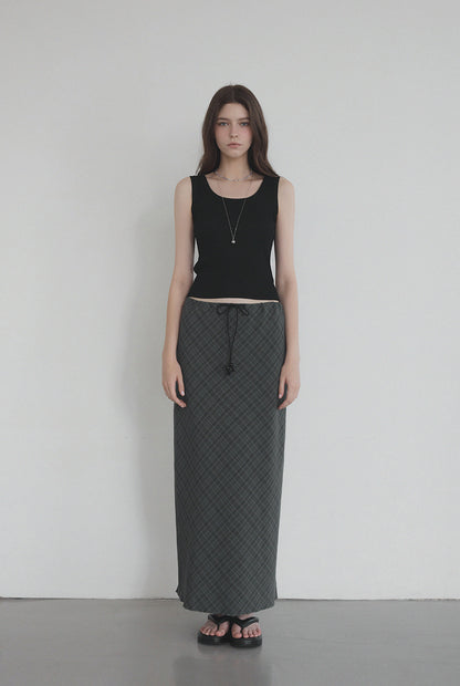 Litt Checked Maxi-Length Skirt