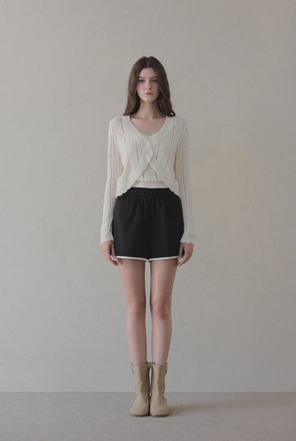 Zden Knit Tank & Cardigan Set ivory