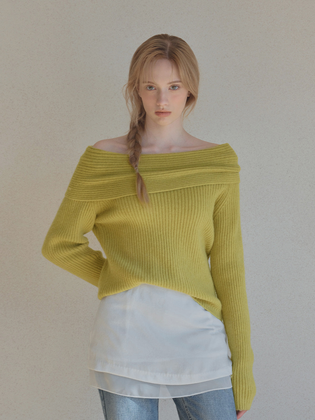 Eldin Off-Shoulder Ribbed Knit