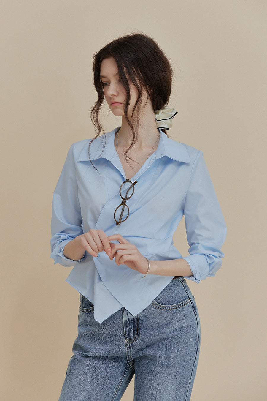 Chatie Asymmetric Wrap Shirt