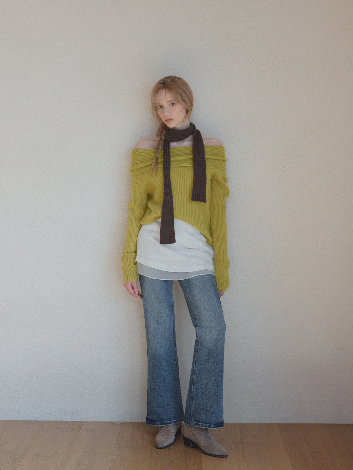 Eldin Off-Shoulder Ribbed Knit