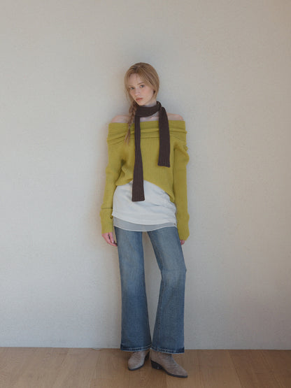 Eldin Off-Shoulder Ribbed Knit